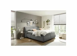 Boxsprings|Boxspring Reynosa 180x200cm - stof - grafiet met opbergruimte & elektrisch