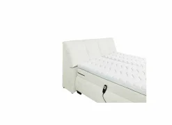 Boxspring Reynosa 180x200cm - stof - ivoor met opbergruimte & elektrisch- Boxsprings