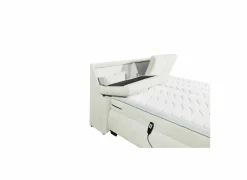 Boxspring Reynosa 180x200cm - stof - ivoor met opbergruimte & elektrisch- Boxsprings