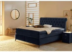 Boxsprings|Boxspring Scarlett Normal 180x200cm - stof - blauw