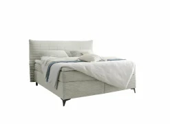 Boxspring Seattle 180x200cm - stof - zilver- Boxsprings