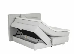 Boxspring Simone 160x200cm - stof - ecru met opbergruimte- Boxsprings