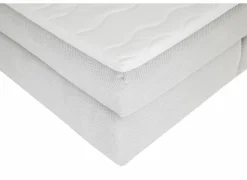 Boxspring Simone 160x200cm - stof - ecru met opbergruimte- Boxsprings