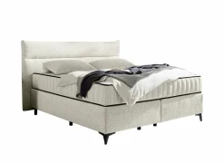 Boxspring Vlieland 160x200cm - stof - ivoor- Boxsprings