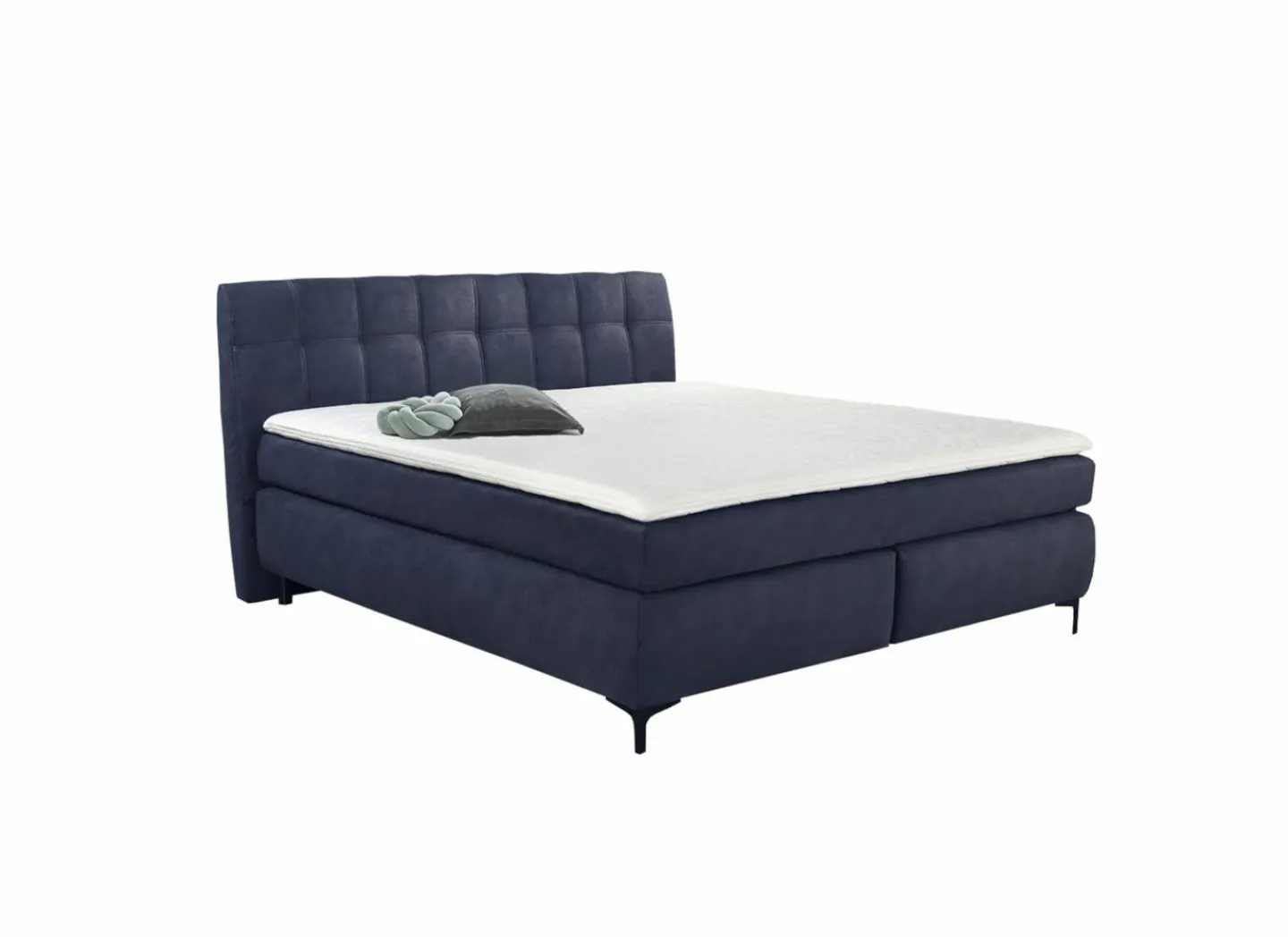 Boxspring 180x200cm - stof - blauw- Compleet Bed|Tweepersoonsbedden