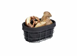 Opbergmanden|Serveerschalen|Broodmand Bela stof metaal zwart