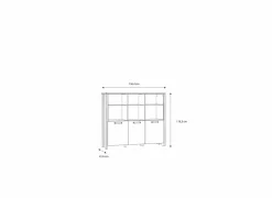 Buffetkast Clif 136cm - decor - old wood & beton- Vitrinekasten|Vitrinekasten