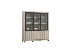 Vitrinekasten|Vitrinekasten|Buffetkast Eureka 190cm - decor - natural oak & black