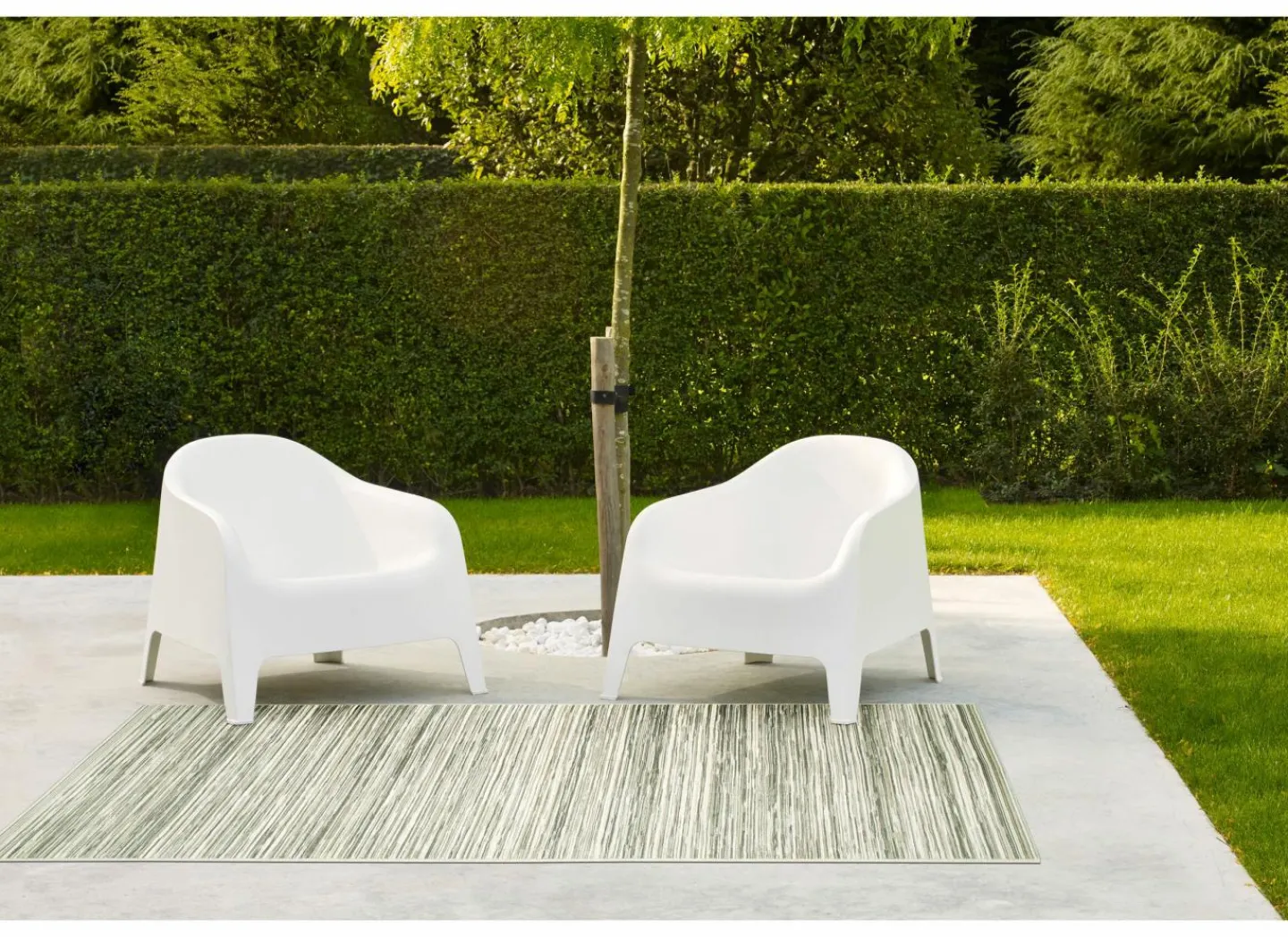 Buitentapijt Brandon 80x240cm - polypropyleen - beige & grijs- Buitentapijten|Buitentapijten