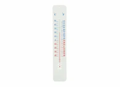 Buitenthermometer H45cm - staal - wit- Tuindecoratie