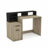 Bureau Delphi  126x60cm - decor - zwart & eik- Woonkamer Bureau|Kinderbureaus