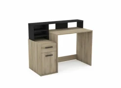 Bureau Delphi  126x60cm - decor - zwart & eik- Woonkamer Bureau|Kinderbureaus