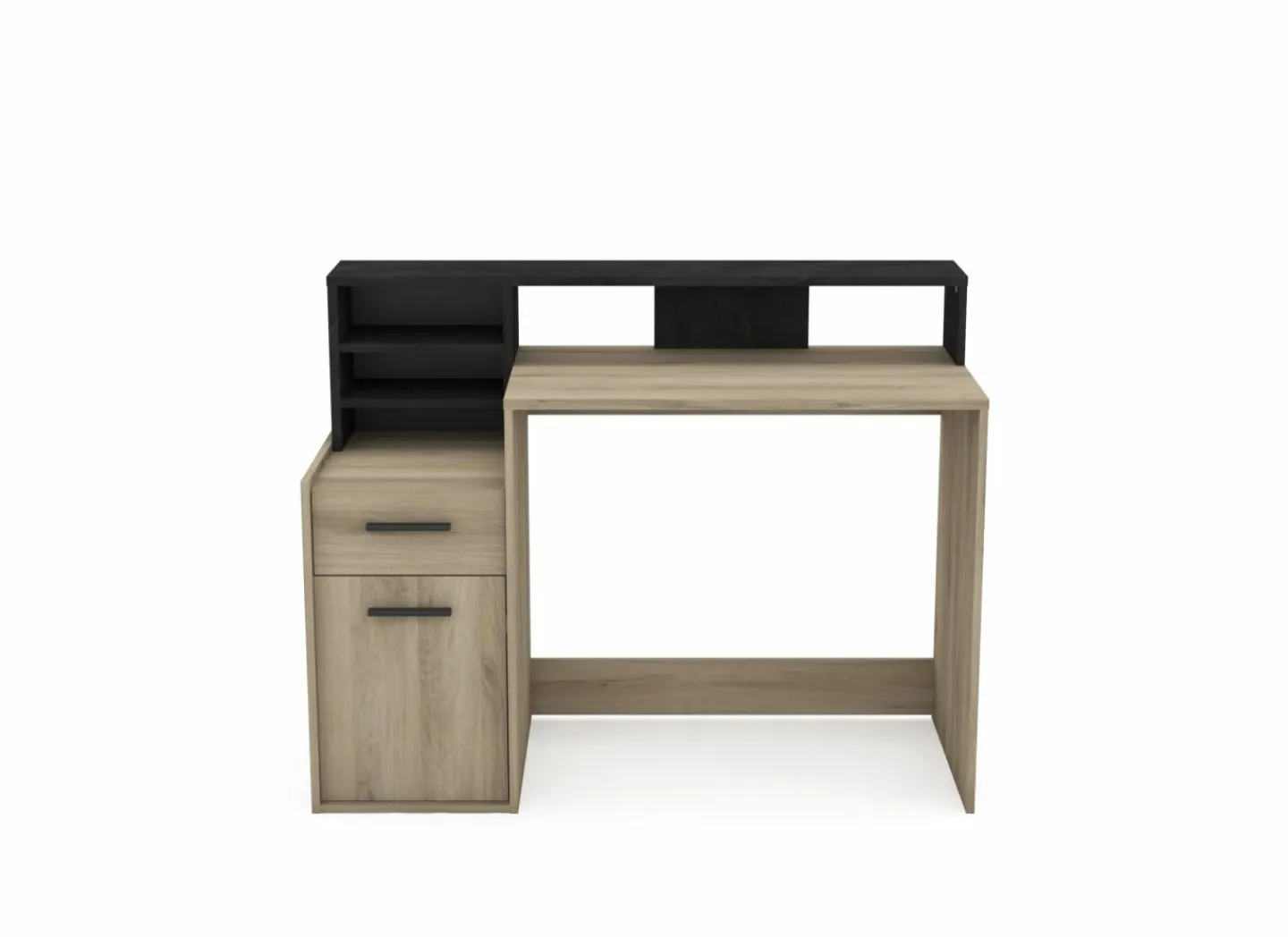 Bureau Delphi 126x60cm - decor - zwart & eik- Woonkamer Bureau|Kinderbureaus