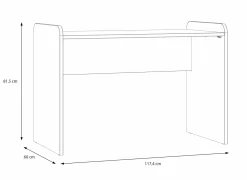 Bureau Hoa 117x60x81cm - decor - mauvella eik- Kinderbureaus