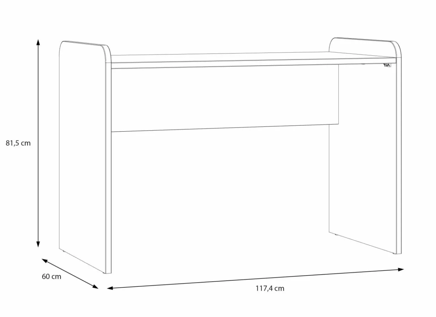 Bureau Hoa 117x60x81cm - decor - mauvella eik- Kinderbureaus