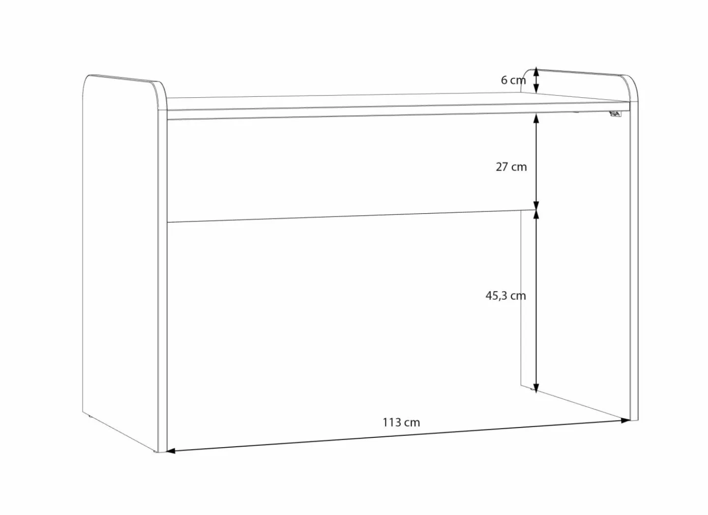 Bureau Hoa 117x60x81cm - decor - mauvella eik- Kinderbureaus