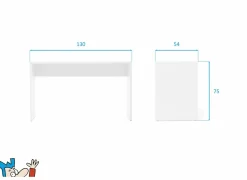 Bureau Image 130x54cm - melamine - wit- Kinderbureaus