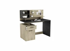 Bureau Malicia 122x59cm - decor - eik & zwart- Woonkamer Bureau|Kantoorbureau