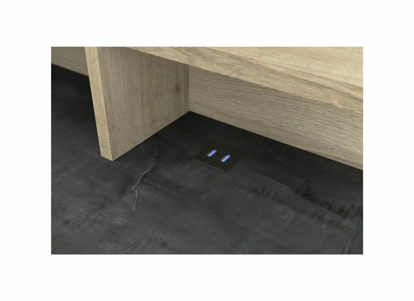 Bureau Malicia 122x59cm - decor - eik & zwart- Woonkamer Bureau|Kantoorbureau