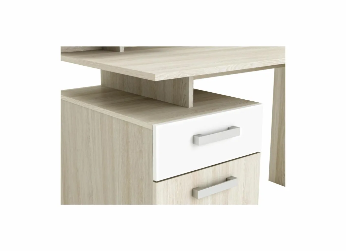 Woonkamer Bureau|Kantoorbureau|Bureau Malicia 122x59x120cm - decor - eik & wit