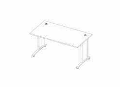 Bureau Prima 150x80x75cm - melamine - wit- Kantoorbureau