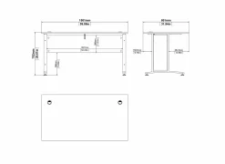 Bureau Prima 150x80x75cm - melamine - wit- Kantoorbureau