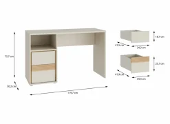 Kantoorbureau|Bureau|Bureau Wexlin 120x50x76cm - decor - sand & mauvella oak