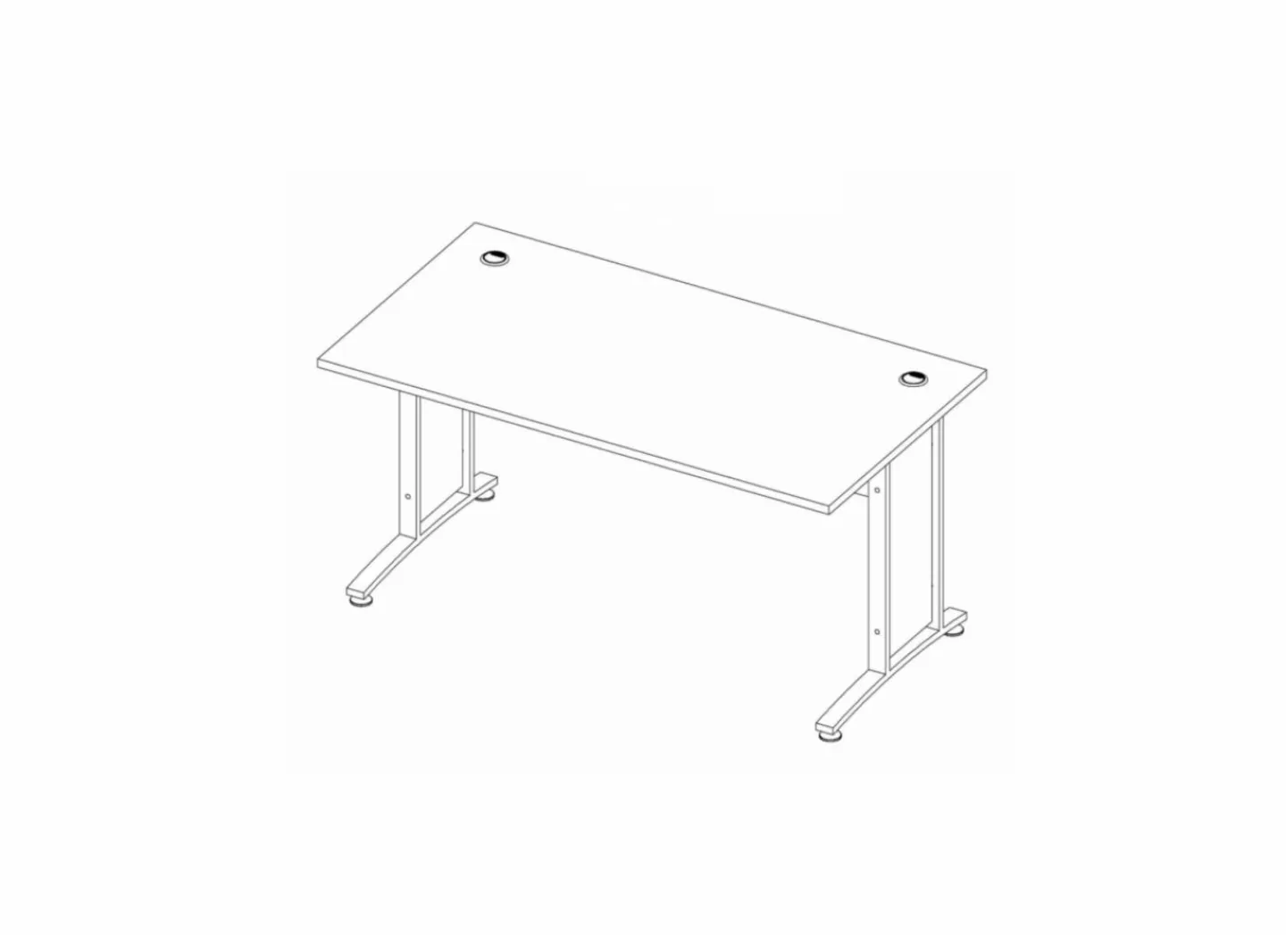 Bureaublad Prima 150x80x3cm - decor - wit- Kantoorbureau