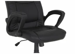 Bureaustoel Njet 68x74x115cm - lederlook - zwart- Bureaustoelen|Bureaustoelen