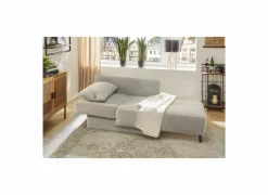 Chaise longue Rex Recamière  155x95x81cm - stof - lichtgrijs met bedfunctie- Zetelbedden|Fauteuils