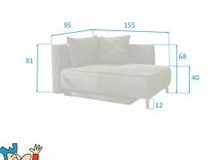 Chaise longue Rex Recamière  155x95x81cm - stof - groen met bedfunctie- Zetelbedden|Fauteuils