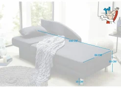 Chaise longue Roy Recamière 149x90cm - stof - blauw met bedfunctie- Slaapbanken|Fauteuils