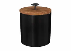 Ijsemmers & Cocktail Shakers|Champagne-emmer Ø15,5x19cm - RVS & mangohout - zwart & naturel