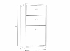 Bijzetkasten|Commode|Commode Best Chest 40x30x78cm - decor - artisanale eik & wit