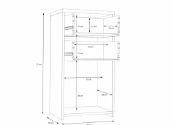Bijzetkasten|Commode|Commode Best Chest 40x30x78cm - decor - artisanale eik & wit