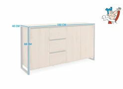 Commode|Commode|Commode Denver 160cm - decor - artisanale eik & anthraciet