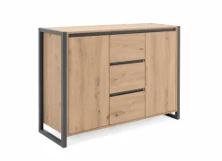 Commode Denver 120cm - decor - artisanale eik & anthraciet- Commode|Commode