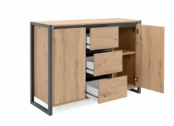 Commode Denver 120cm - decor - artisanale eik & anthraciet- Commode|Commode