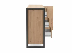 Commode Denver 120cm - decor - artisanale eik & anthraciet- Commode|Commode