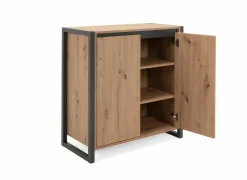 Bijzetkasten|Commode|Commode Denver 80x88x40cm - decor - artisanale eik & anthraciet