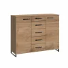 Commode Detroit 139x41x102cm - decor - plankeneiche/raw steel- Commode|Commode