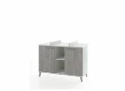 Commode incl luiertafel Stef 130x65x97cm - decor - structuur wit & ribbeck eik- Babycommodes