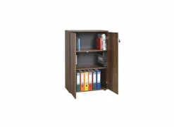 Draaideurkasten|Commode|Commode Meradi 72x34x109cm - melamine - oslo walnut