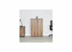 Draaideurkasten|Commode|Commode Meradi 72x34x109cm - melamine - oslo walnut