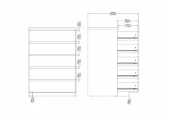 Commode Naia 77x50x112cm - decor - cashmere/jackson hickory- Commode|Commode