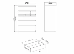 Commode Naia 77x50x112cm - decor - cashmere/jackson hickory- Commode|Commode