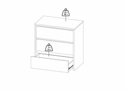 Commode Next 80x48x84cm - decor - wit/jackson hickory- Commode|Commode
