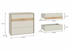 Commode|Commode|Commode Wexlin 96x50x84cm - decor - sand & mauvella oak