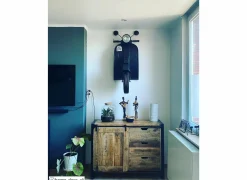 Commode Woodstock 120x45x90cm - mango massief - naturel & zwart- Bijzetkasten|Commode