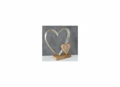 Decoratieve Accessoires|Deco Hart Carolyn H22cm - mango massief - bruin & zilver